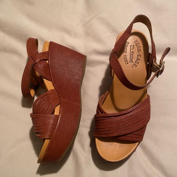 Kork Ease Adelphi Wedge Sandals size 6 brown leather - Picture 1 of 8